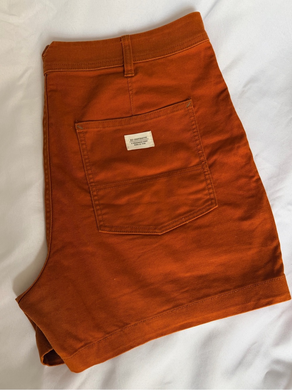 REI Co-op Rust Orange Cargo Shorts Size 14 Stretch Cotton
